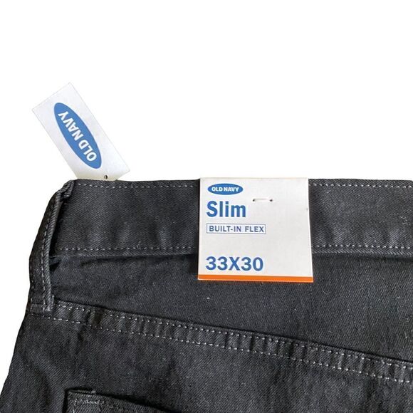 Old Navy built in flex slim black jeans w 33 l 30 NWT - Picture 5 of 6